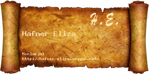 Hafner Eliza névjegykártya
